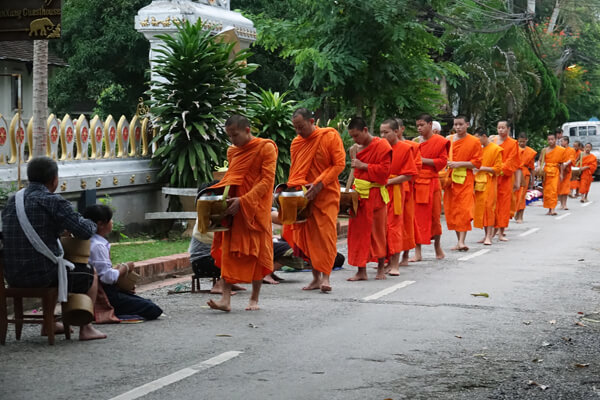 early morning monk ceremony in Luang Prabang, Luang Prabang Tours day trips