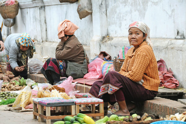 Phousi-Market Laos travelling 