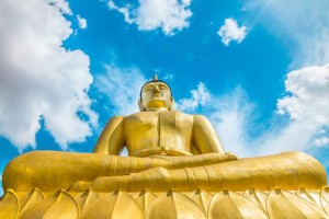 Golden Buddha statue in Paske