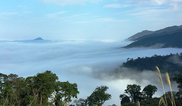 Sea of clouds view from the top of Phu Xai Lai Leng laos mountains