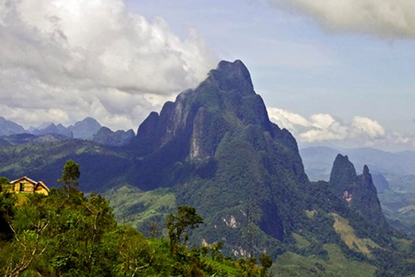The top of Phou Bia highest mountain in Laos