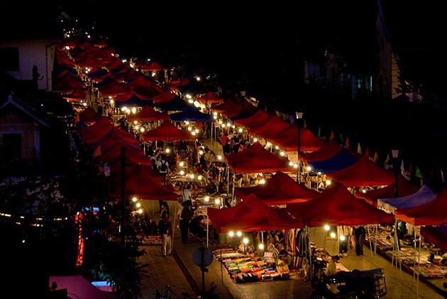 night-market in Laos, Laos tours packages 