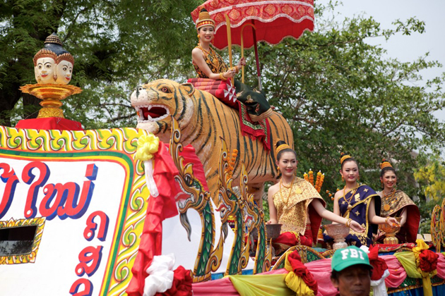 Lao New Year festival in Luang Prabang Laos