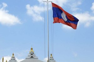 Laos Flag, National Flower, Animal & 3 Emblems