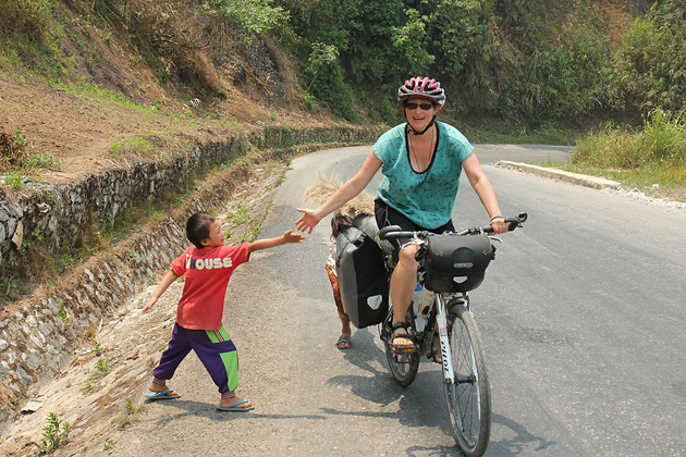 Laos cycling route