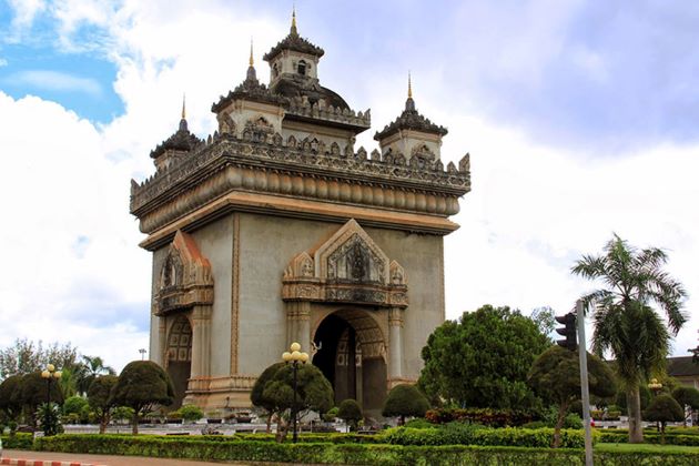 the Patuxai Monument in laos