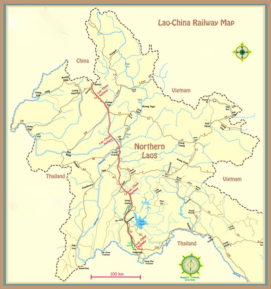 lane xang laos railway map