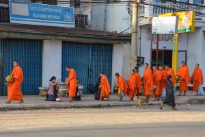 Almsgiving in laos - Laos tour packages