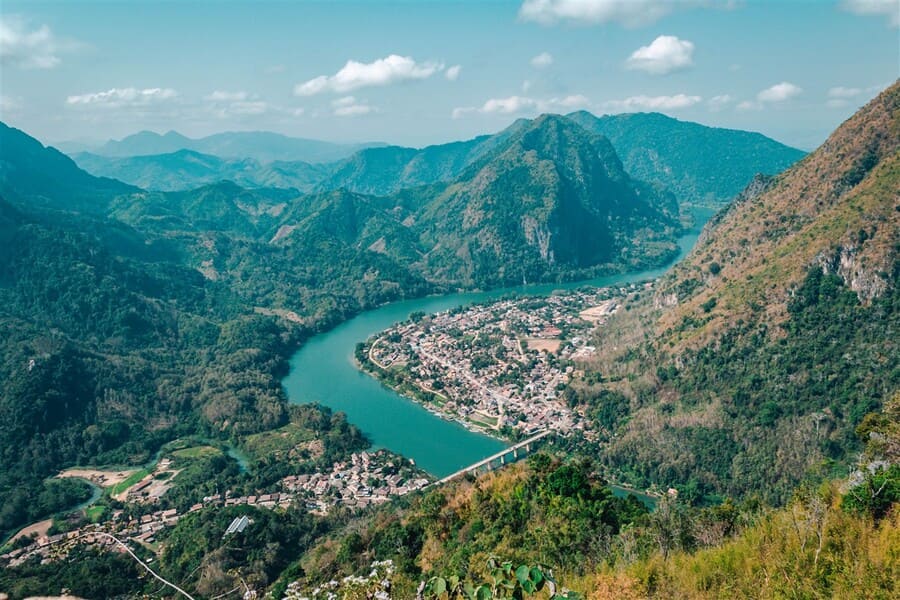 Nong Khiaw A Picturesque Town Surrounded By Impressive Limestone Nong Khiaw A Picturesque Town Surrounded By Impressive Limestone