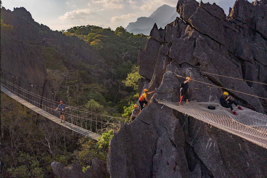 the rock viewpoint laos